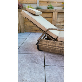 SAVANNAH Single Sunbed Nature Brown