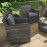 Victoria 3 Seat High Back Sofa Set / Grey