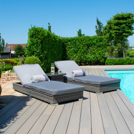 Victoria Sunlounger Set / Grey