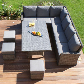 Victoria Rectangular Corner Dining Set with Rising Table