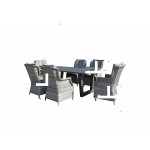 VICTORIA Aluminium plank top table 200 x 100
