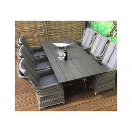 VICTORIA Aluminium plank top table 200 x 100