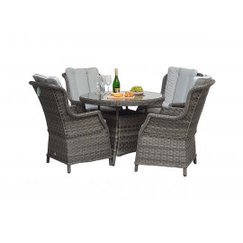 VICTORIA 4 Seat round dining set