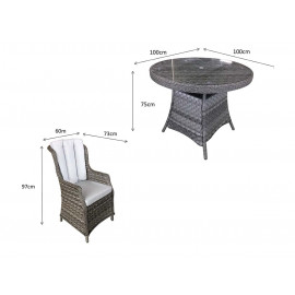 VICTORIA 4 Seat round dining set
