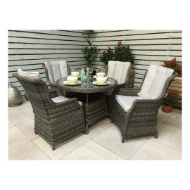 VICTORIA 4 Seat round dining set