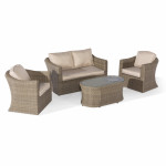Winchester 2 Seat Sofa Set with Fire Pit Coffee Table