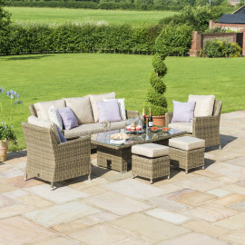 Winchester Sofa Dining Set with Ice Bucket & Rising Table