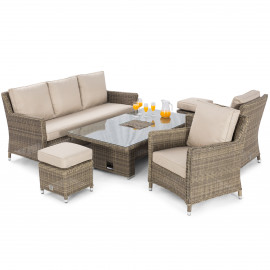 Winchester Sofa Dining Set with Ice Bucket & Rising Table