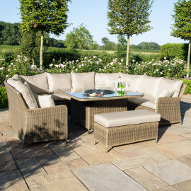 Winchester Royal U Shaped Sofa Set with Fire Pit Table