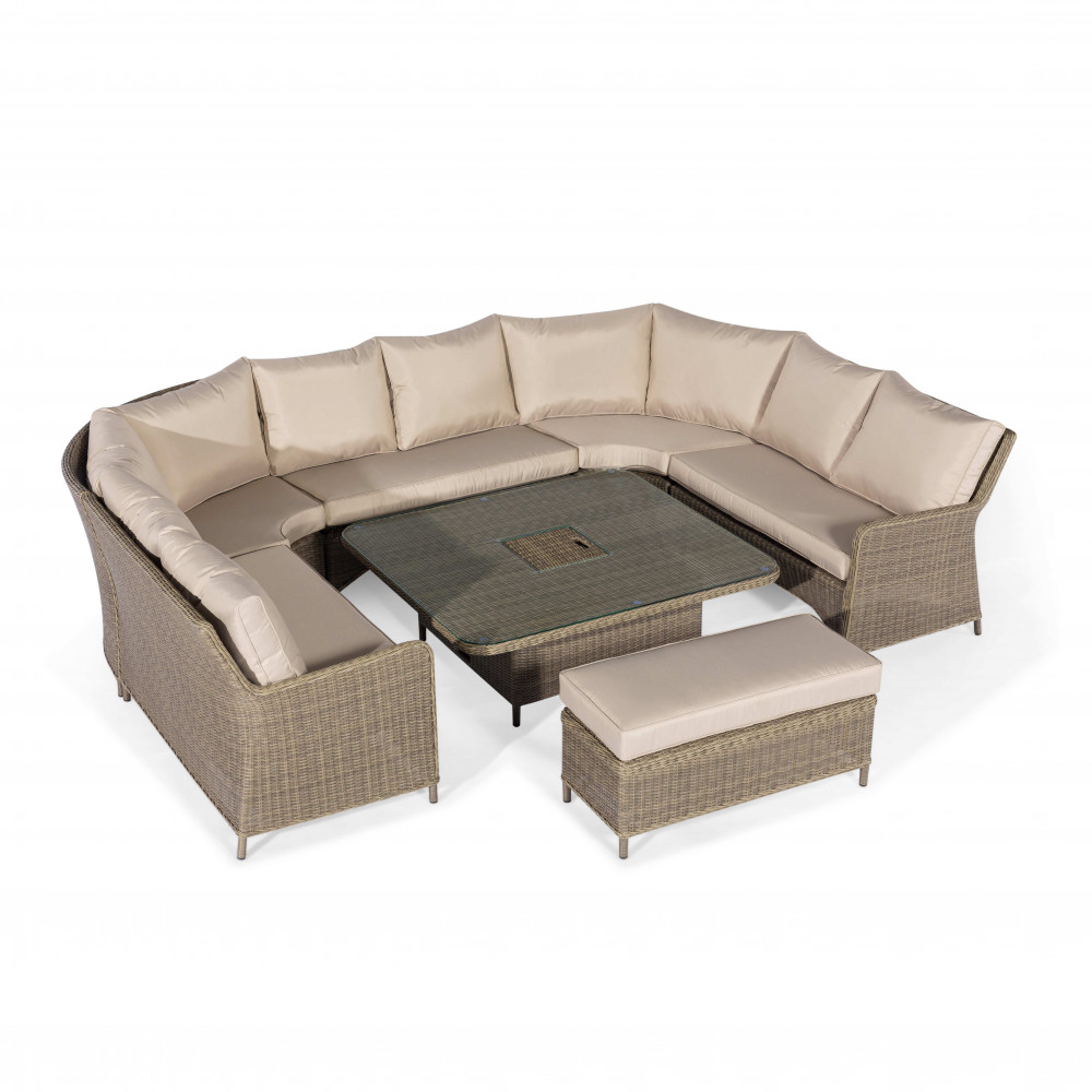 Winchester Royal U Shaped Sofa Set with Rising Table