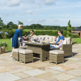Winchester Corner Dining Set with Ice Bucket & Rising Table