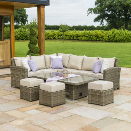 Winchester Corner Dining Set with Ice Bucket & Rising Table