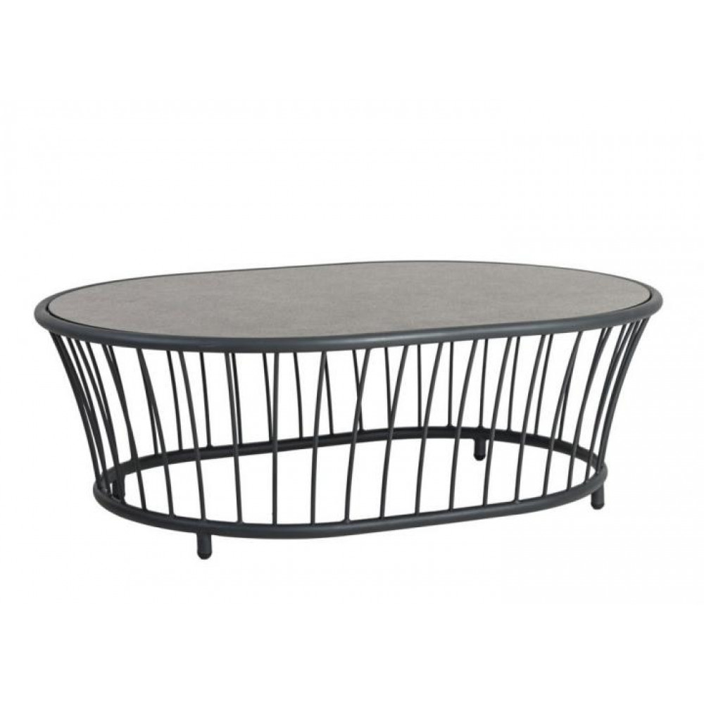 Alexander Rose Cordial Grey Aluminium Oval Coffee Table