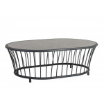 Alexander Rose Cordial Grey Aluminium Oval Coffee Table