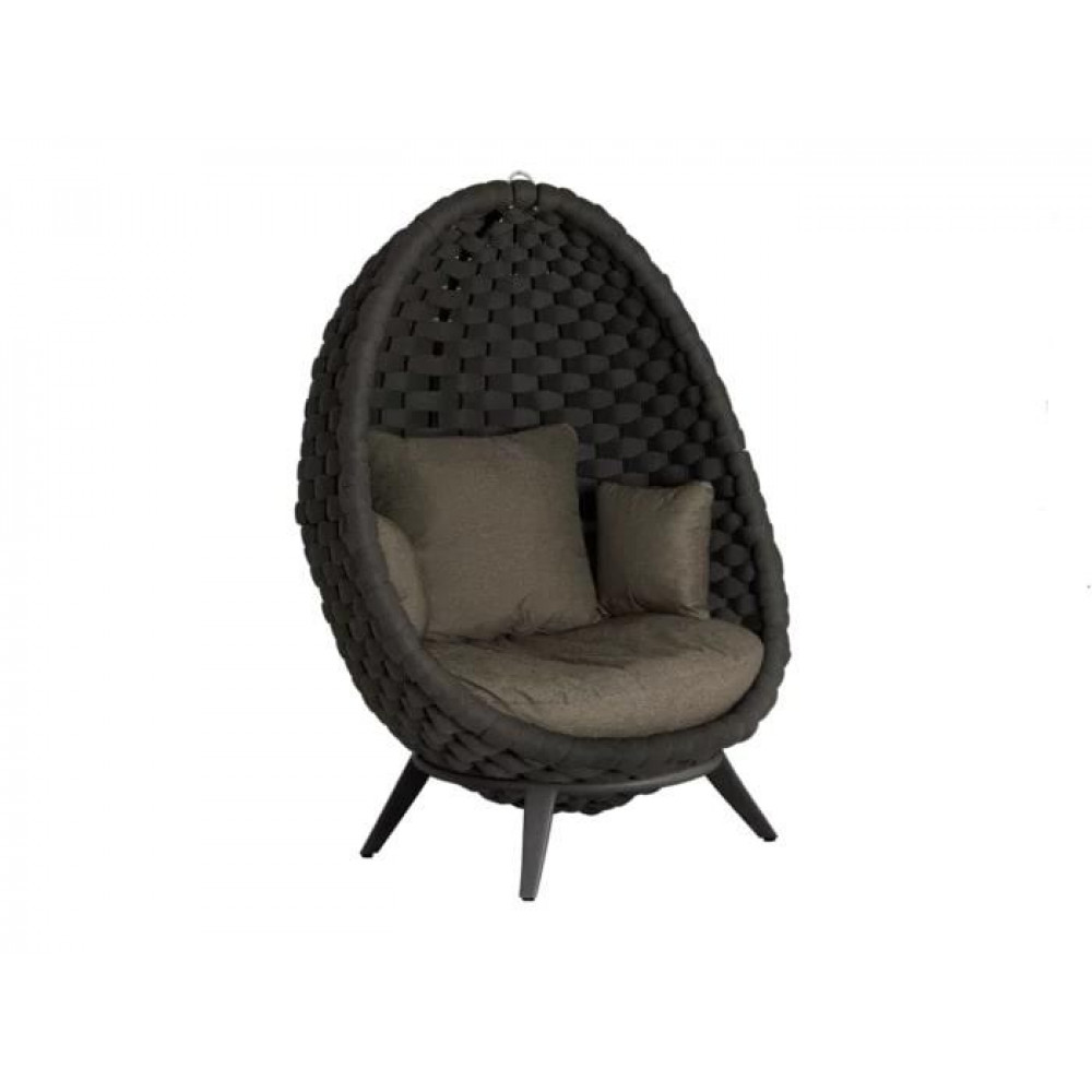 Alexander Rose Cordial Luxe Lucy Cocoon Egg Chair Dark Grey Frame