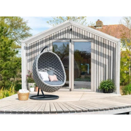 Alexander Rose Cordial Luxe Lucy Hanging Cocoon Egg Chair Light Grey Frame