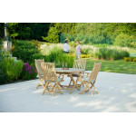 Alexander Rose Roble Bengal 4 Seat Folding Round Set