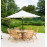Alexander Rose Roble Round 6 Seat Folding Chair Set