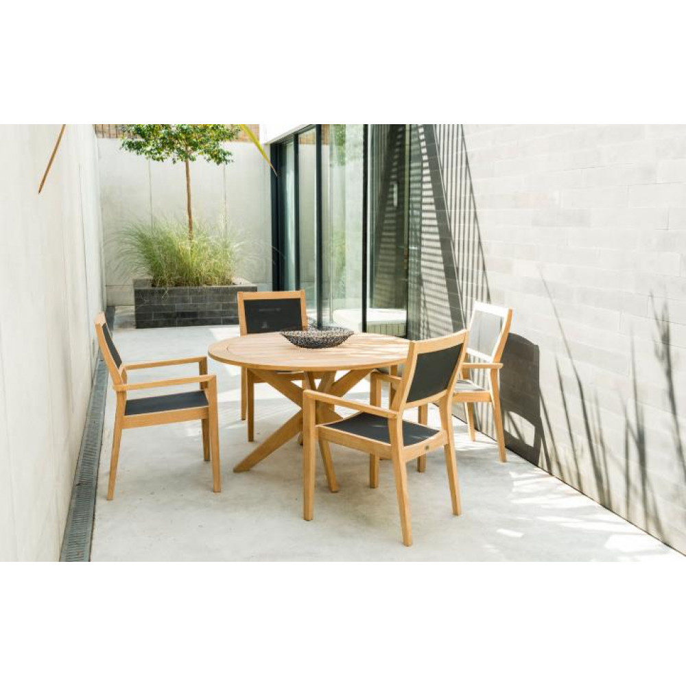 Alexander Rose Roble Round Cross Base 4 Seat Set