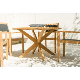 Alexander Rose Roble Round Cross Base 4 Seat Set