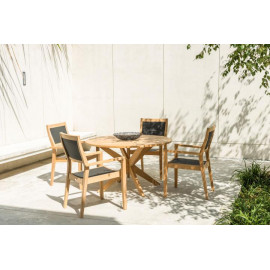 Alexander Rose Roble Round Cross Base Dining Table 1.25m