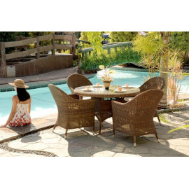 Alexander Rose San Marino Table With Glass 1.2m