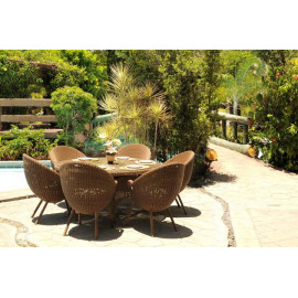 Alexander Rose San Marino Table With Glass 1.5m