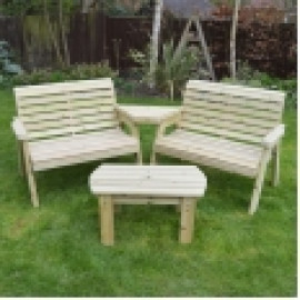 Barrowden Double Companion Seat (Angled) with Curved Coffee Table