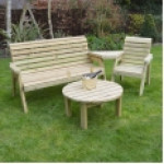 Barrowden Triple/Single Companion Seat (Angled) with Coffee Table 