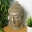 Buddha Head Carved Wood Effect