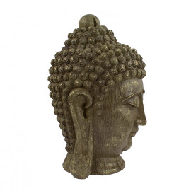 Buddha Head Carved Wood Effect