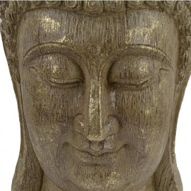 Buddha Head Carved Wood Effect