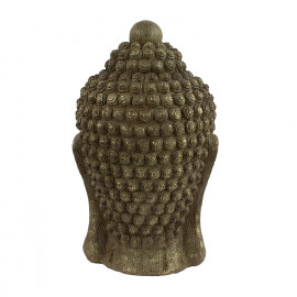 Buddha Head Carved Wood Effect