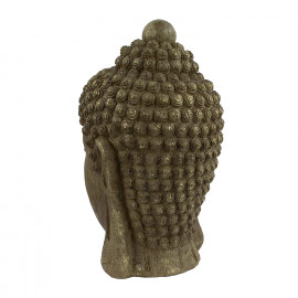 Buddha Head Carved Wood Effect