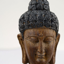 Buddha Sitting Carved Wood Effect