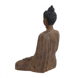 Buddha Sitting Carved Wood Effect