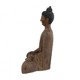 Buddha Sitting Carved Wood Effect