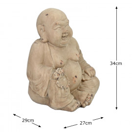 Buddhist Monk Sitting – weathered stone effect