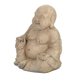 Buddhist Monk Sitting – weathered stone effect