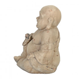 Buddhist Monk Sitting – weathered stone effect
