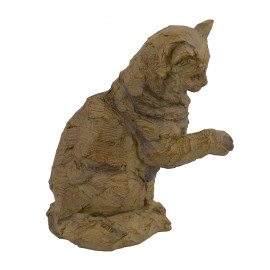 Cat Carved Wood Effect