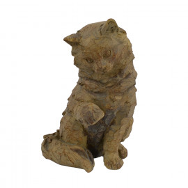 Cat Carved Wood Effect