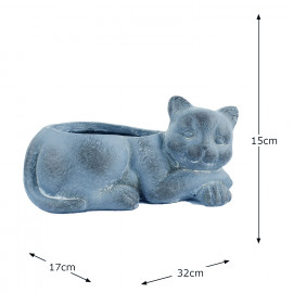 Cat Planter – blue iron effect
