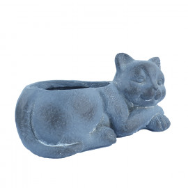 Cat Planter – blue iron effect