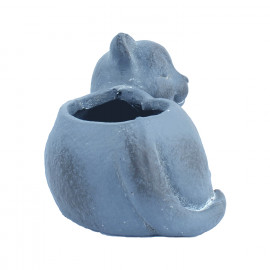 Cat Planter – blue iron effect