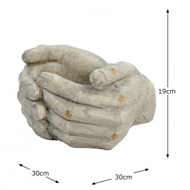 Cupped Hands Planter – weathered stone effect