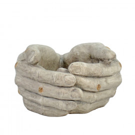 Cupped Hands Planter – weathered stone effect