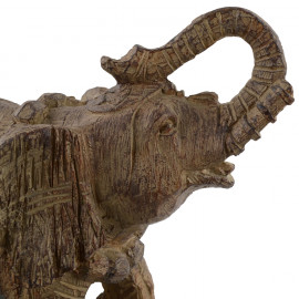 Elephant Bookends Carved Wood Effect