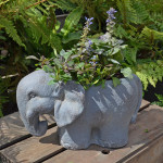 Elephant Planter – blue iron effect