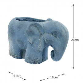 Elephant Planter – blue iron effect